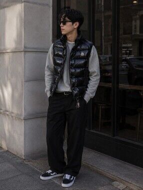 Moncler Tib Gilet Black Down Puffer Vest Men’s Size 2 M High Shine